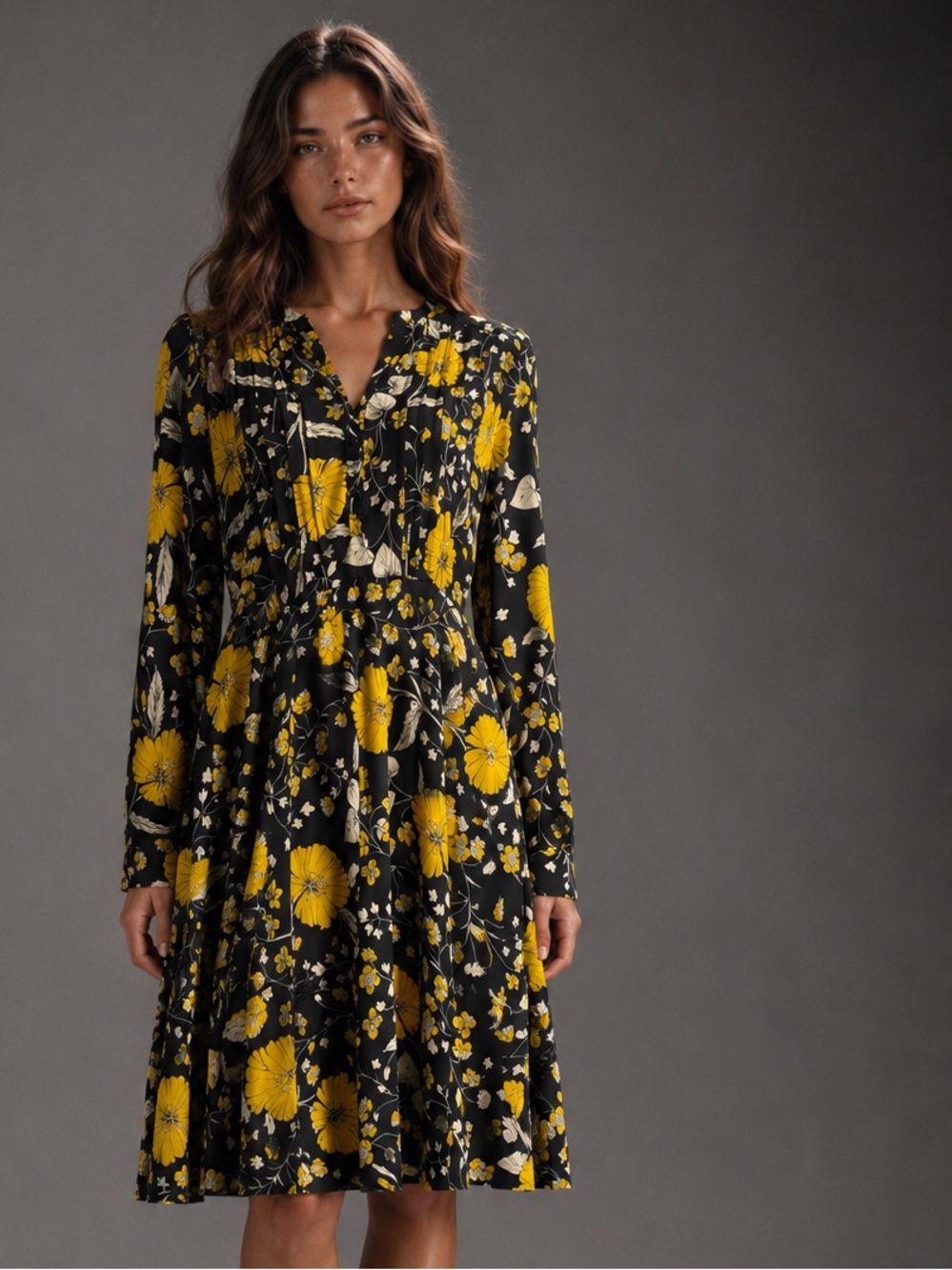 Nanette Lepore Floral Midi Dress Romantic Statement
